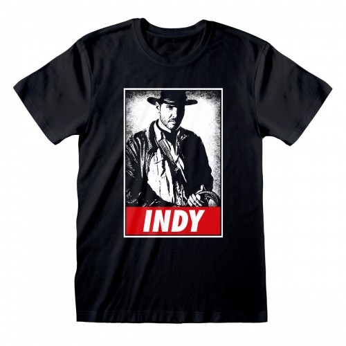 Krekls ar Īsām Piedurknēm Indiana Jones Indy Melns Unisekss image 1