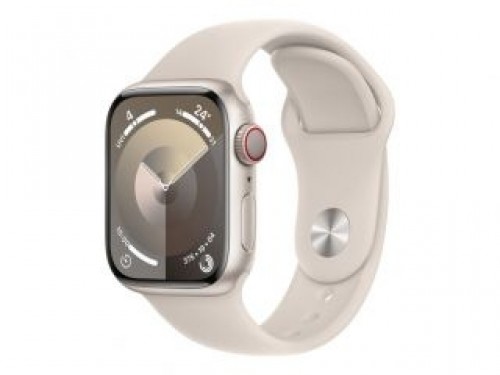 Apple  
         
       Watch Series 9 GPS + Cellular 41mm Starlight Aluminium Case with Starlight Sport Band - M/L image 1