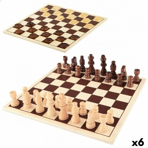 Игровая доска для шахмат и шашек Colorbaby Деревянный Металл (6 штук) image 1