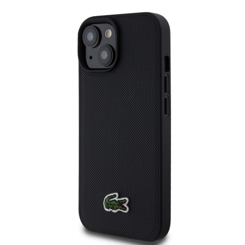Lacoste Iconic Petit Pique Woven Logo MagSafe Case for iPhone 15 Black image 1