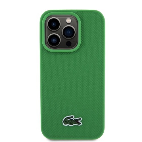 Lacoste Iconic Petit Pique Woven Logo MagSafe Case for iPhone 15 Pro Green image 1