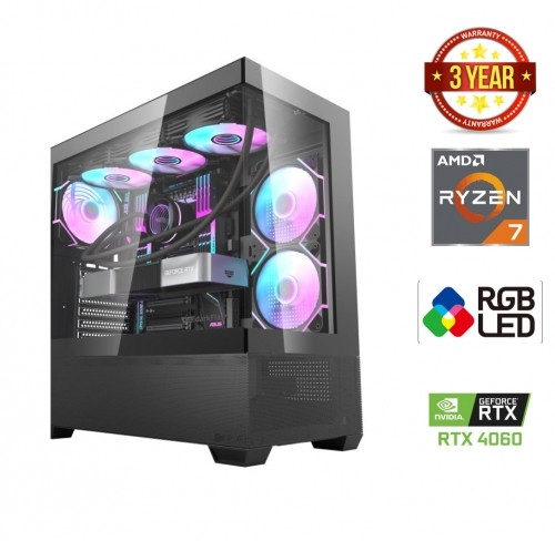 Mdata GAMER Ryzen 7 7800X3D 32GB 512GB SSD 1TB HDD RTX 4060 Windows 11 image 1