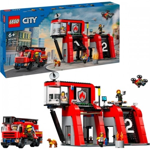 Lego 60414 City Feuerwehrstation mit Drehleiterfahrzeug, Konstruktionsspielzeug image 1
