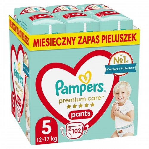 Disposable nappies Pampers Premium 12-17 kg 5 (102 Units) image 1