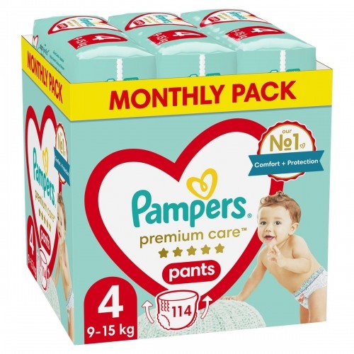 Disposable nappies Pampers                                 9-15 kg 4 (114 Units) image 1