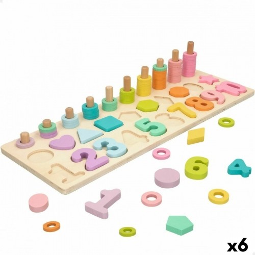 Child's Wooden Puzzle Woomax Shapes Numbers + 3 years (6 Units) image 1