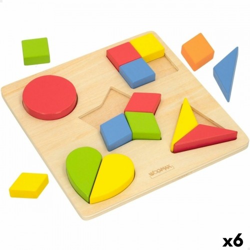 Child's Wooden Puzzle Woomax Shapes + 12 Months 16 Pieces (6 Units) image 1