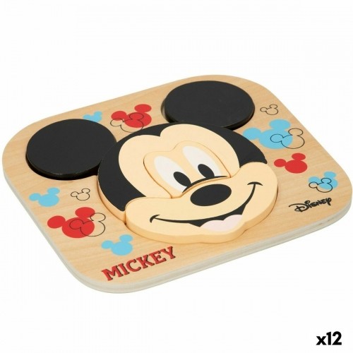 Детский деревянный паззл Disney Mickey Mouse + 12 Months 6 Предметы (12 штук) image 1