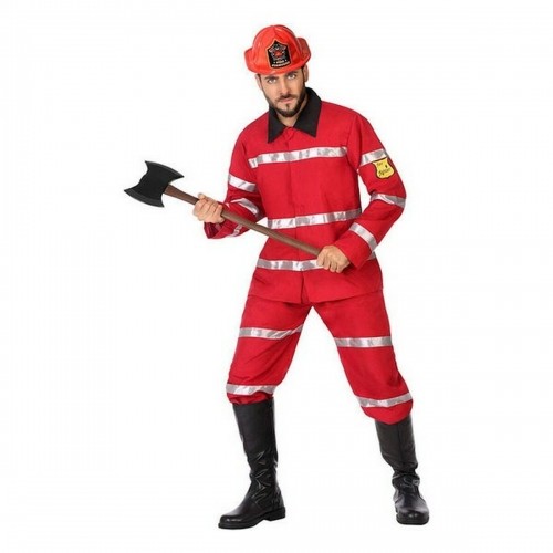 Costume for Adults Red Fireman (2 Pieces) image 1