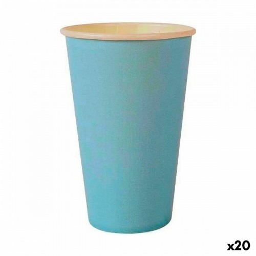Set of glasses Algon Disposable Cardboard Blue 10 Pieces 350 ml (20 Units) image 1