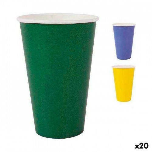 Set of glasses Algon Disposable Cardboard Multicolour 10 Pieces 350 ml (20 Units) image 1
