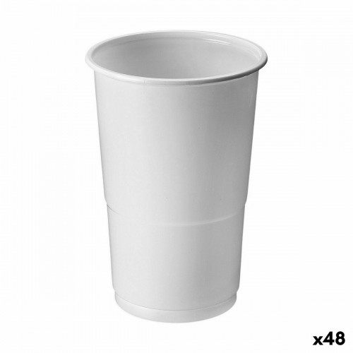 Set of reusable glasses Algon White 25 Pieces 250 ml (48 Units) image 1