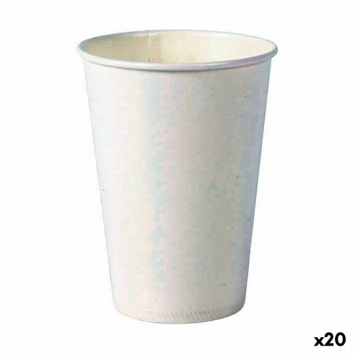 Set of glasses Algon Disposable Cardboard White 20 Pieces 220 ml (20 Units) image 1