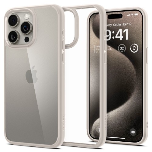 OEM Case SPIGEN Ultra Hybrid  ACS07209 for Iphone 15 Pro Max - Natural Titanum image 1