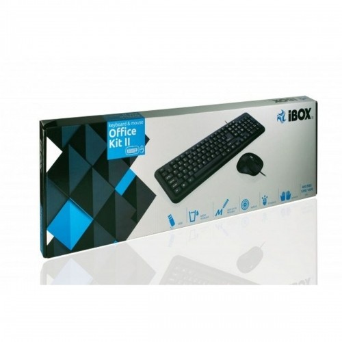 Keyboard and Mouse Ibox OFFICE KIT II Black Monochrome English QWERTY image 1