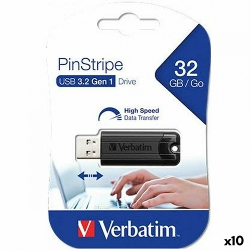 USB Zibatmiņa Verbatim Pinstripe Melns 32 GB image 1