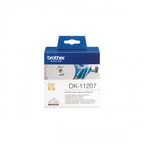 Printer Labels Brother DK-11207 CD/DVD ø 58 mm Black/White image 1