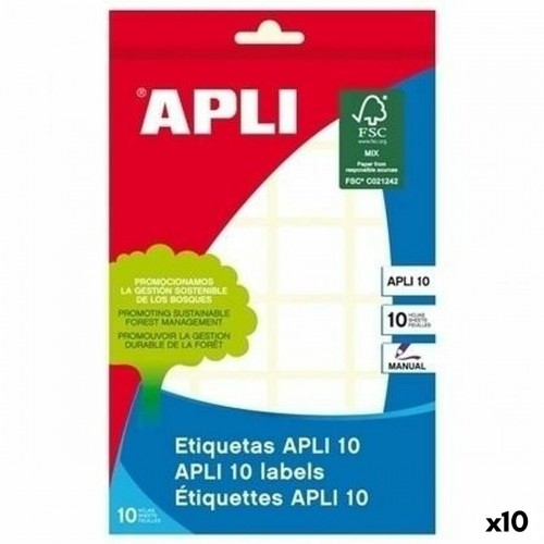 Adhesive labels Apli White 10 Sheets 50 x 149 mm (10 Units) image 1