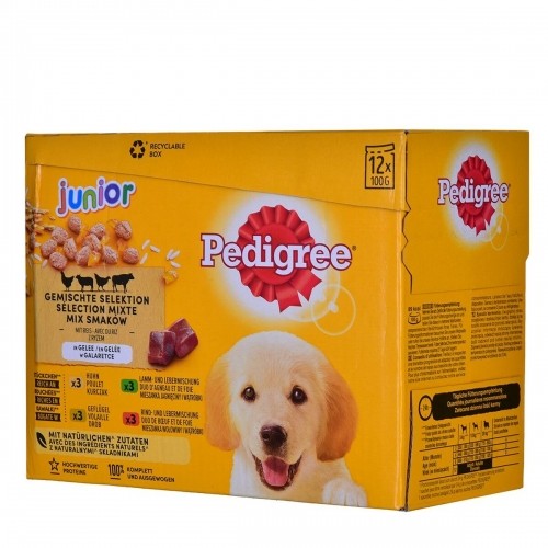 Mitrs ēdien Pedigree unior Selection Cālis Teļa gaļa Jēra gaļa Putni 100 g 12 x 100 g image 1