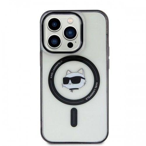 Original Pouch KARL LAGERFELD IML Choupette`s Head Magsafe KLHMP15SHCHNOTK for Iphone 15 Transparent image 1