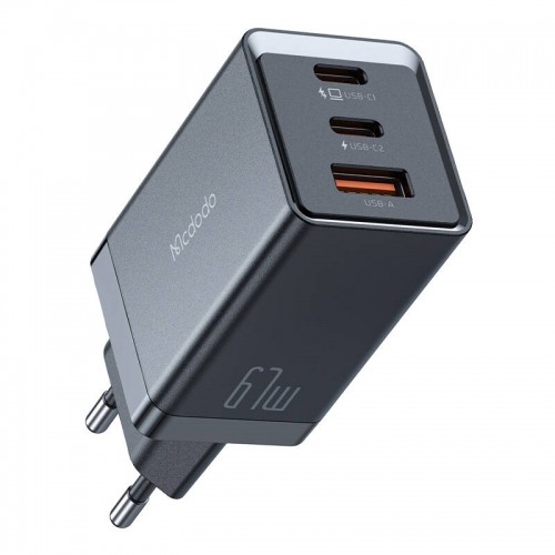 Mcdodo CH-1541 GaN wall charger, 2x USB-C, 1x USB, 67W (black) image 1