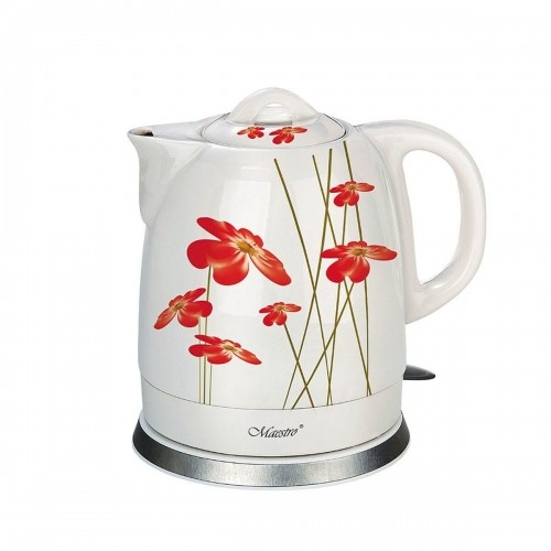 Water Kettle and Electric Teakettle Feel Maestro MR-066 Red Flowers White Red Ceramic 1200 W 1,5 L image 1