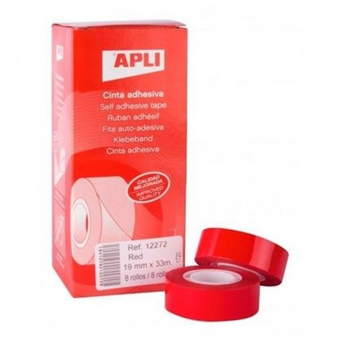 Клейкая лента Apli Красный 8 штук 19 mm x 33 m image 1