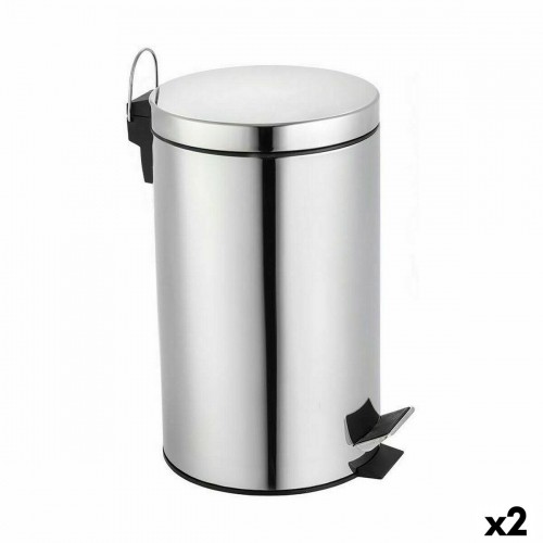Waste bin with pedal Confortime Silver 20 L (2 Units) image 1