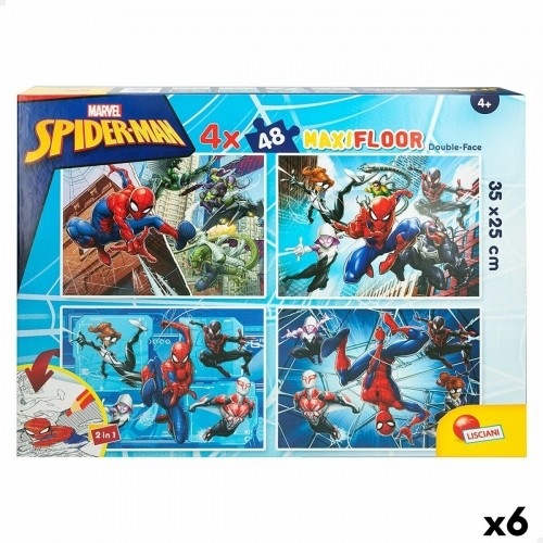 Детский паззл Spider-Man Двухстороннее 4 в 1 48 Предметы 35 x 1,5 x 25 cm (6 штук) image 1
