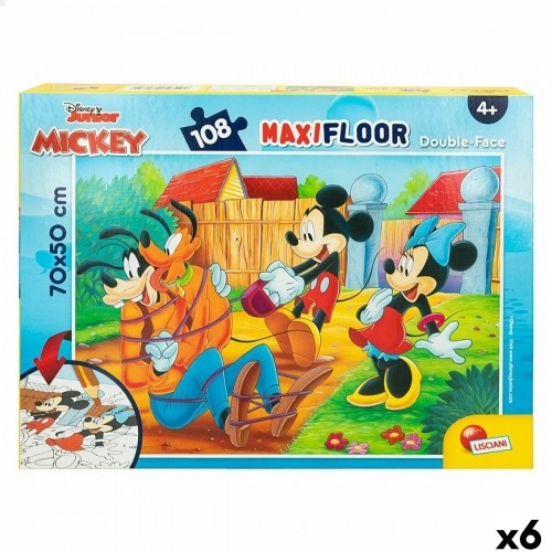 Puzle Bērniem Mickey Mouse Abpusējs 108 Daudzums 70 x 1,5 x 50 cm (6 gb.) image 1