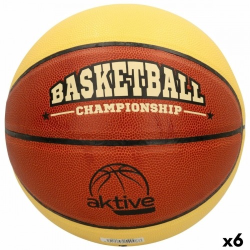 Basketball Ball Aktive 5 Beige Orange PVC 6 Units image 1