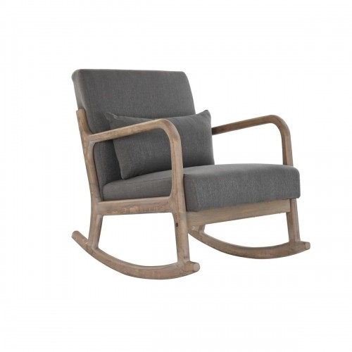 Rocking Chair DKD Home Decor Natural Dark grey Polyester Rubber wood Sixties 66 x 85 x 81 cm image 1