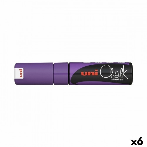 Liquid chalk marker Uni-Ball PWE-8K Violet (6 Pieces) (6 Units) image 1