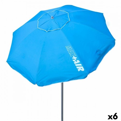 Пляжный зонт Aktive UV50 Ø 200 cm Синий полиэстер Алюминий 200 x 198,5 x 200 cm (6 штук) image 1