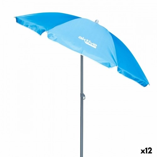 Пляжный зонт Aktive UV50 Ø 180 cm Синий полиэстер Алюминий 180 x 187,5 x 180 cm (12 штук) image 1