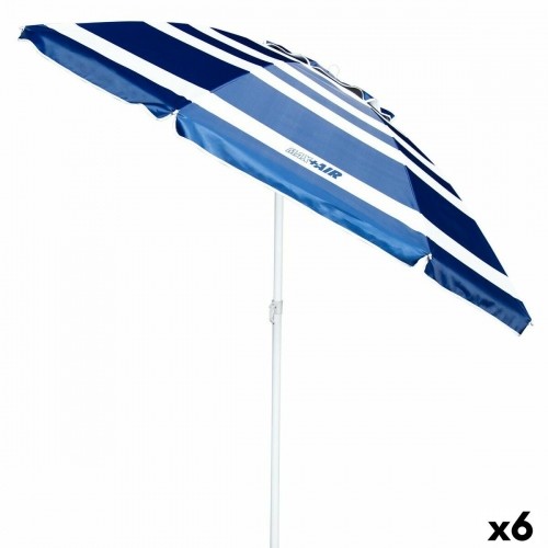 Пляжный зонт Aktive UV50 Ø 220 cm Poliesters Alumīnijs 220 x 214,5 x 220 cm (6 gb.) image 1