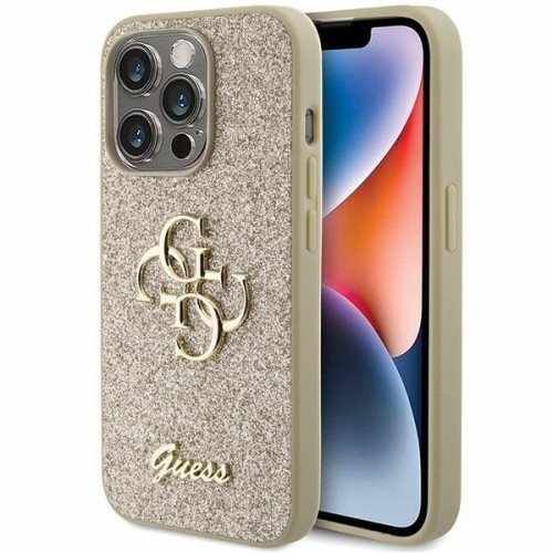 Guess GUHCP15XHG4SGD iPhone 15 Pro Max 6.7" złoty|gold hardcase Glitter Script Big 4G image 1