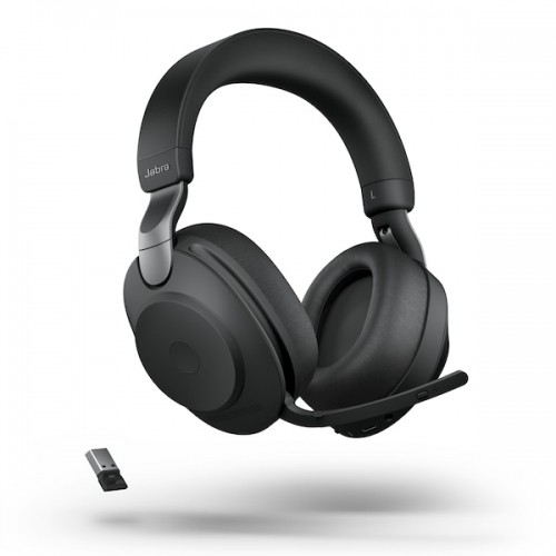 Jabra Evolve2 85 Headset, Stereo, kabellos, schwarz Bluetooth, inkl. Link 380 USB-A, inkl. Ladestation, Optimiert Microsoft Team image 1