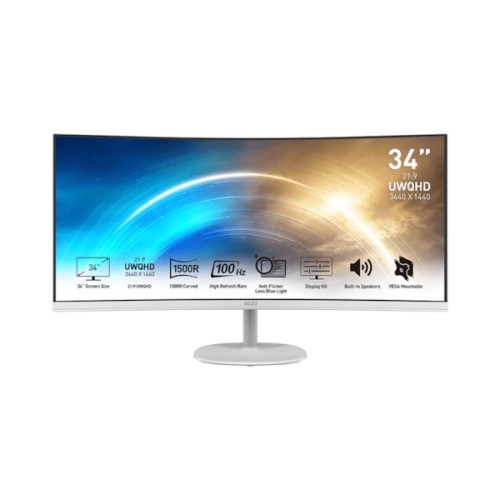 MSI PRO MP341CQWDE Office Monitor - Curved, 100 Hz, Lautsprecher image 1