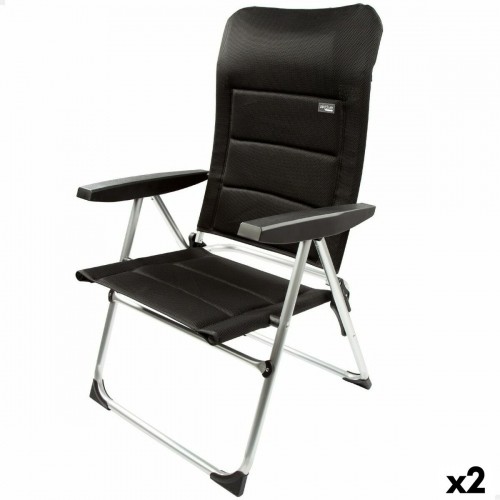 Пляжный стул Aktive Deluxe Складной Чёрный 49 x 105 x 59 cm (2 штук) image 1