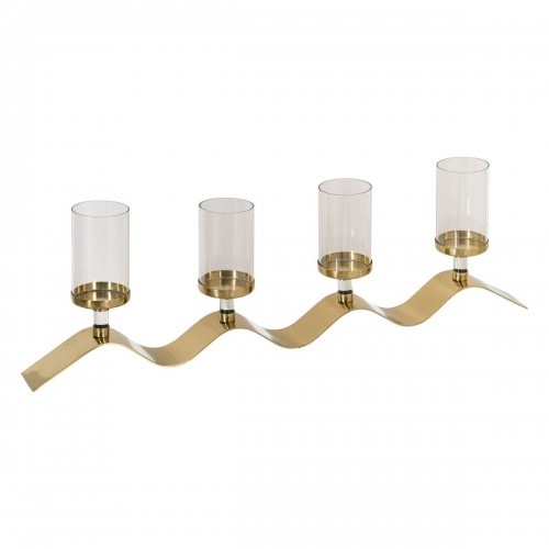 Candleholder Golden Stainless steel Crystal 83 x 9 x 25 cm image 1