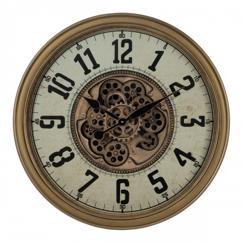 Wall Clock Cream Golden Crystal Iron 66 x 9,5 x 66 cm (3 Units) image 1