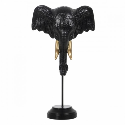 Bigbuy Home Декоративная фигура Чёрный Позолоченный Слон 20,5 x 14,3 x 35,5 cm image 1