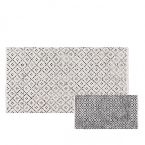 Carpet White Grey 70 % cotton 30 % Polyester 80 x 150 cm image 1