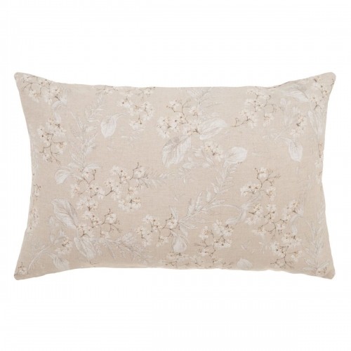 Cushion Polyester Cotton Beige Flowers 60 x 40 cm image 1