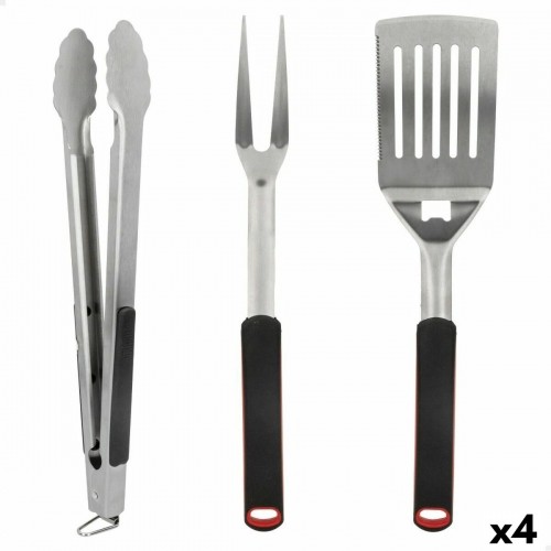 Barbecue Utensils Set Aktive 3 Pieces Barbecue Stainless steel 9 x 41 x 5 cm (4 Units) image 1