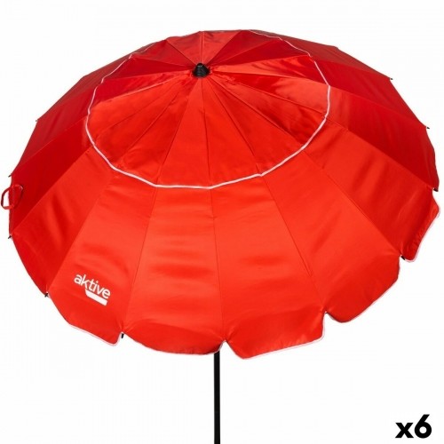 Пляжный зонт Aktive Красный Алюминий 240 x 235 x 240 cm (6 штук) image 1