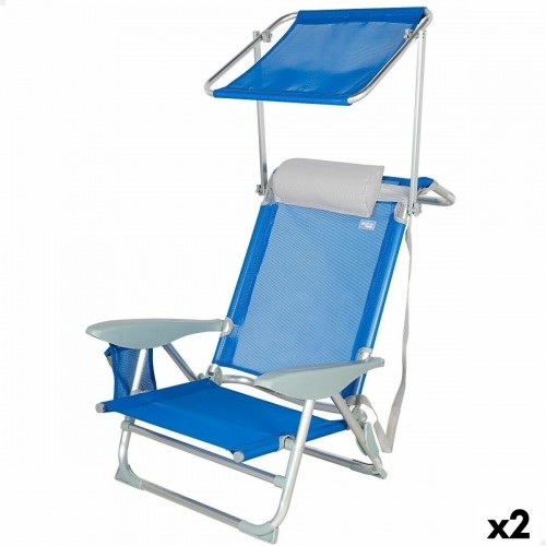 Пляжный стул Aktive Синий 47 x 67 x 43 cm (2 штук) image 1