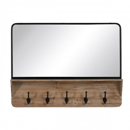 Bigbuy Home Sienas spogulis Melns Bēšs Koks Stikls 90 x 13 x 66 cm image 1