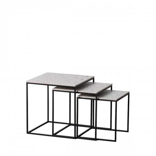 Bigbuy Home Набор из трех столиков Чёрный Серый Железо 45 x 45 x 46 cm (3 штук) image 1